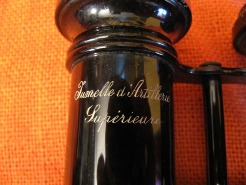 Superior military artillery binocular with box made by Duval Ainé in Annecy.