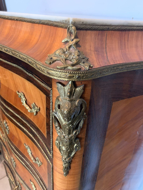 Secretary Of Lady Napoleon III In Rosewood And Rosewood Marble Top