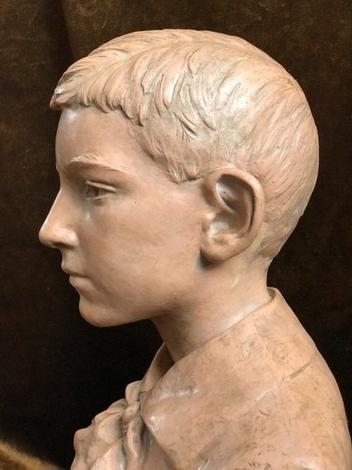 Bust of a young boy, Émile Truffot (1843-1895)