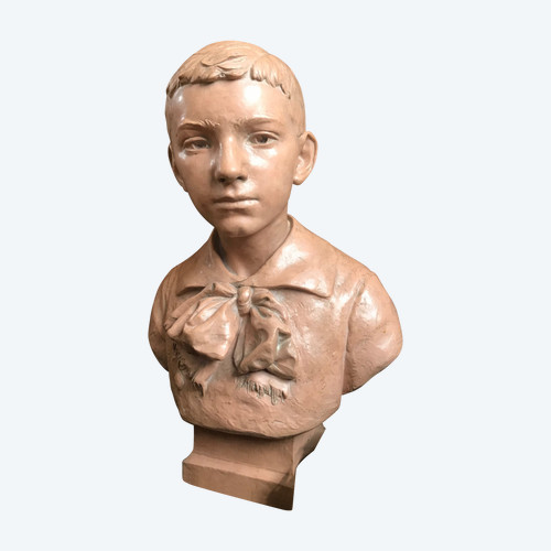 Bust of a young boy, Émile Truffot (1843-1895)