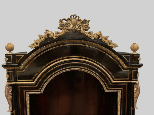 Vitrine d'Apparat Napoléon III En Bois Noir Et Bronze Ciselé Doré XIX Siècle