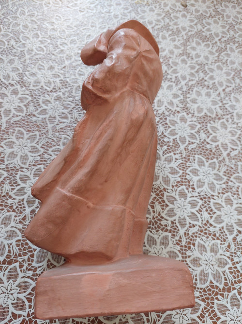 Terracotta sculpture signed Yvon ROY (1904/1968)