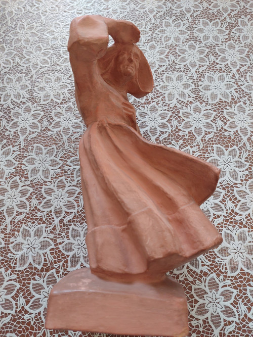 Terracotta sculpture signed Yvon ROY (1904/1968)