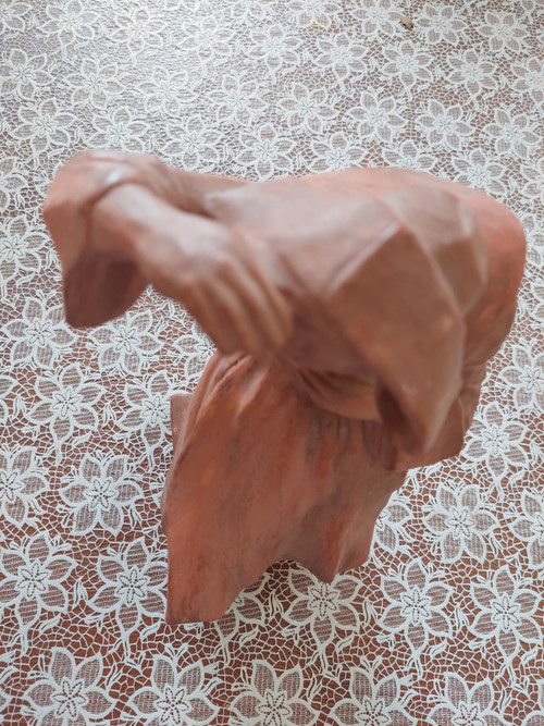 Terracotta sculpture signed Yvon ROY (1904/1968)