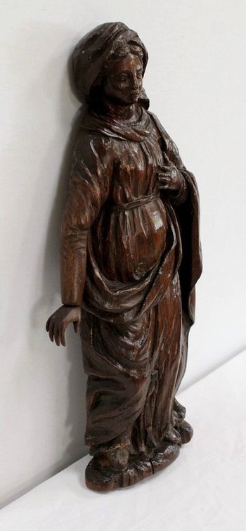 Oak statue of a Saint - 19th century