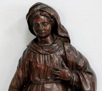 Oak statue of a Saint - 19th century