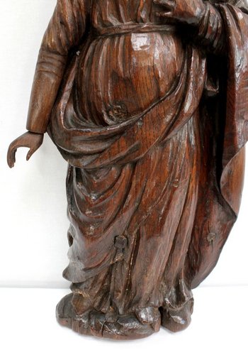 Oak statue of a Saint - 19th century