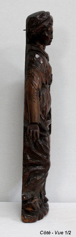 Oak statue of a Saint - 19th century