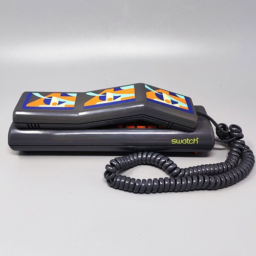 1980 Magnifique Swatch Twin Phone "Deco" avec la boite d'origine. Style de Memphis