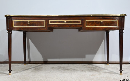 Mahogany flat desk, Louis XVI style - 1st Part of the XIXth century