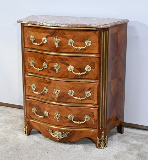 Small Violet and Rosewood Tombeaux Chest of Drawers, Louis XIV style - 2nd half of the 19th century