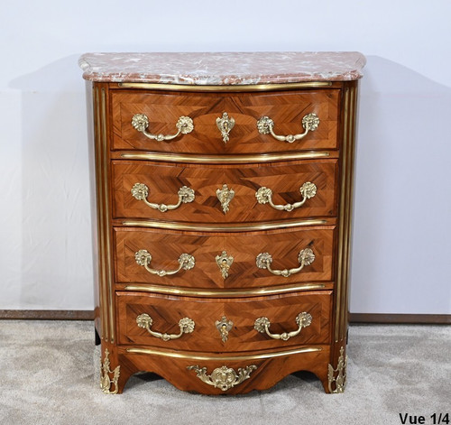 Small Violet and Rosewood Tombeaux Chest of Drawers, Louis XIV style - 2nd half of the 19th century