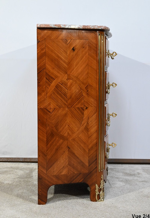 Small Violet and Rosewood Tombeaux Chest of Drawers, Louis XIV style - 2nd half of the 19th century