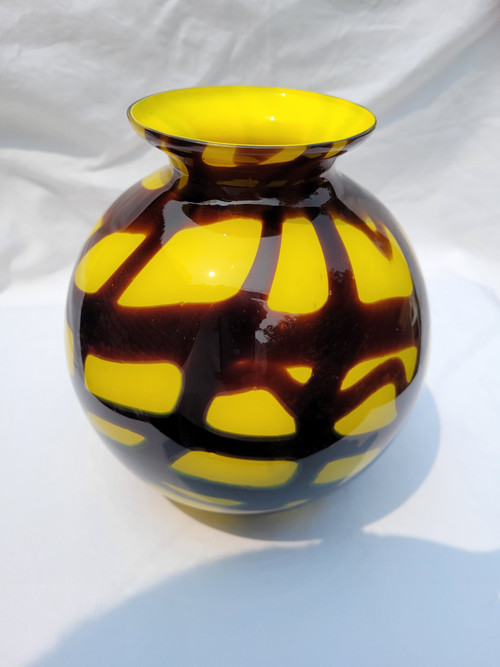 Colored glass vase from the 1970s