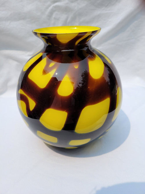 Colored glass vase from the 1970s