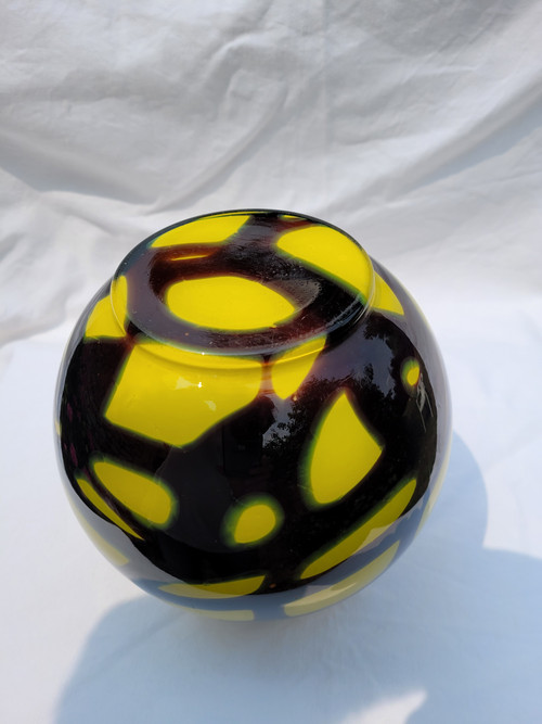 Colored glass vase from the 1970s