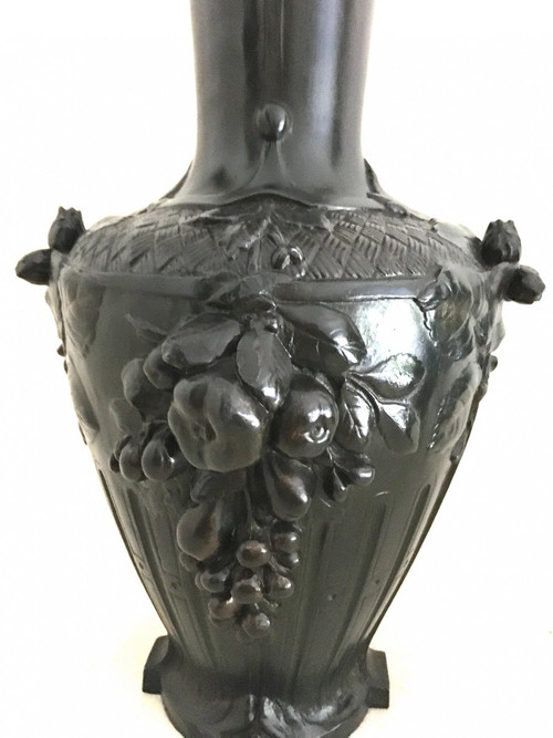 Paire de grands Vases, Signés Guenardeau, Art Nouveau