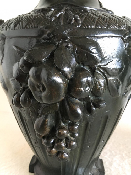 Paire de grands Vases, Signés Guenardeau, Art Nouveau