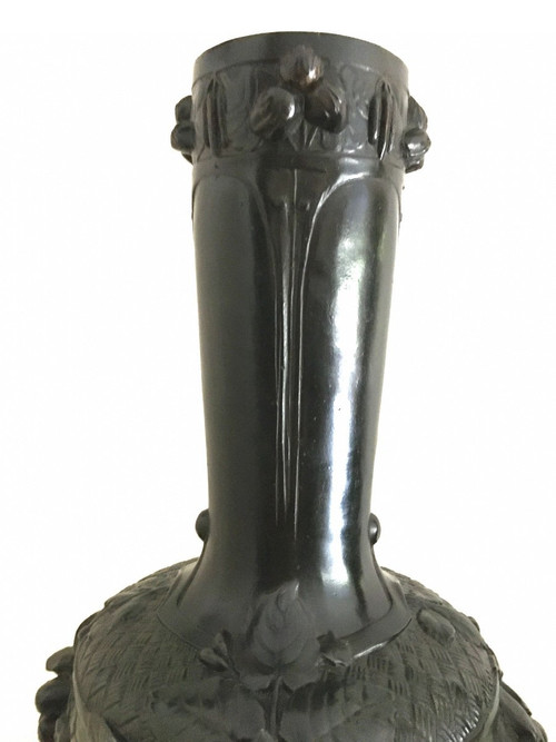 Paire de grands Vases, Signés Guenardeau, Art Nouveau