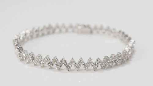 River Bracelet In White Gold And Diamonds