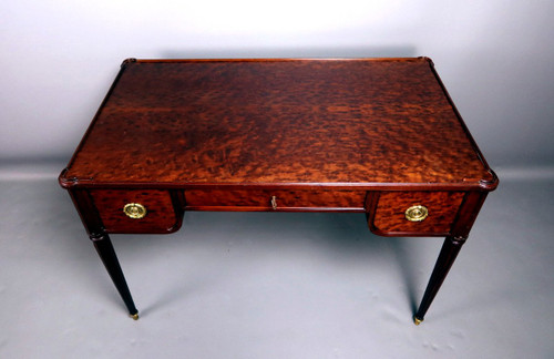 Louis XVI Desk In Speckled Mahogany