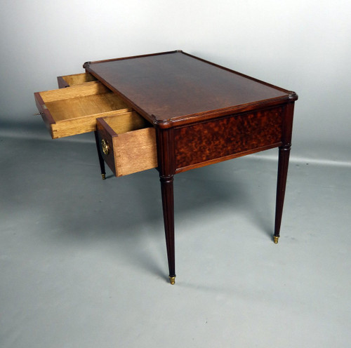 Louis XVI Desk In Speckled Mahogany