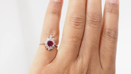 Entourage Ring In White Gold, Ruby And Diamonds