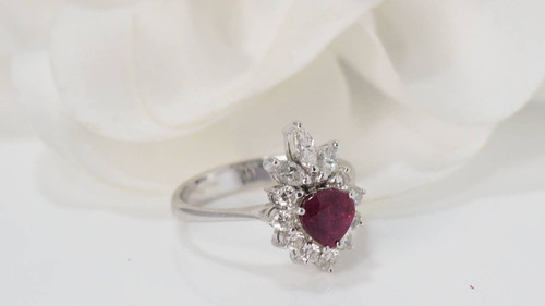 Entourage Ring In White Gold, Ruby And Diamonds