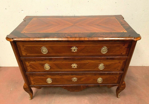 Commode Transition En Palissandre Et Incrustation d'Un Filet De Bois Clair XVIII