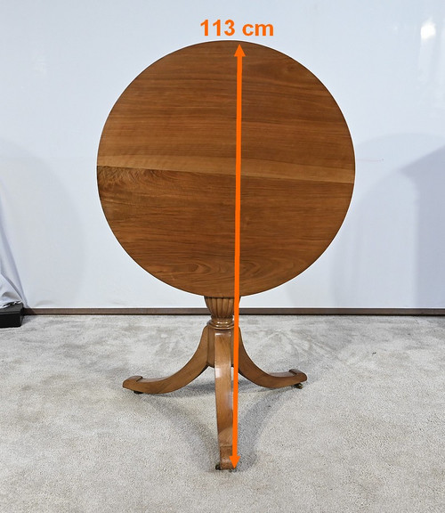 Tripod Pedestal Table in Solid Walnut, Restoration Period - Early 19th Century