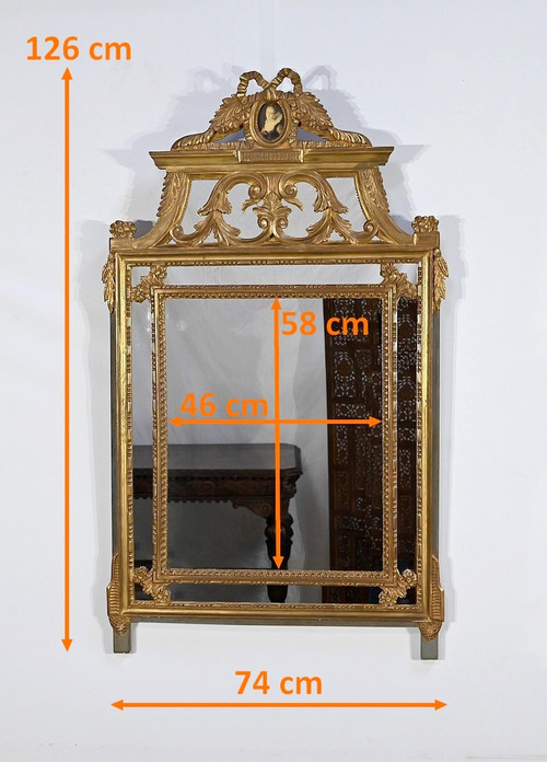 Miroir à Parcloses, Style Louis XVI – Fin XIXe