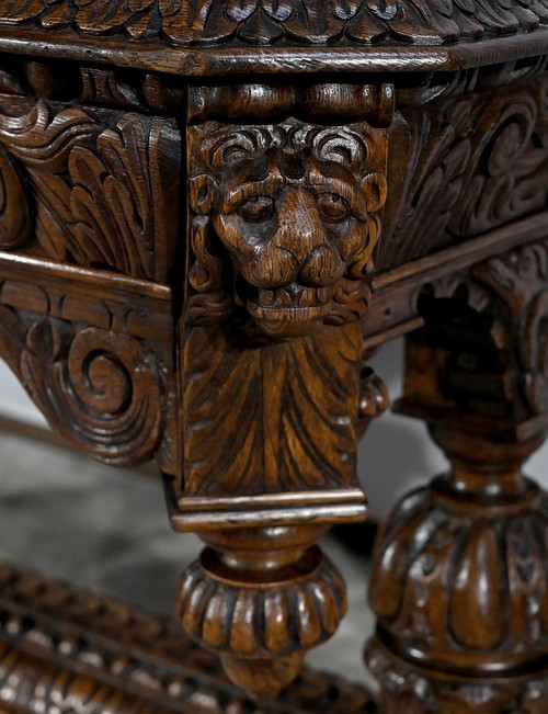 Desk table in the Gothic Renaissance style - Late 19th century