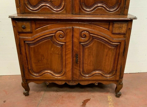 Buffet 2 Corps Louis XV In Walnut / Furniture From The XVIII Century / Antique Furniture XVIII