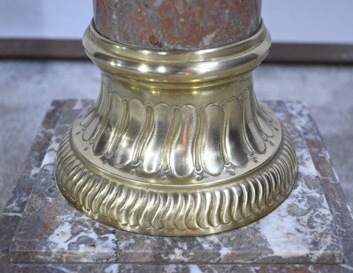 Marble Column With Swivel Tray - Late 19th Century