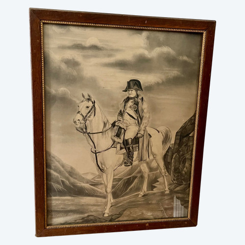 Framed Canvas drawing Napoleon 1st on his horse