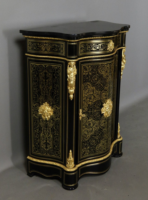 Credenza intarsiata Boulle del periodo Napoleone III XIX secolo