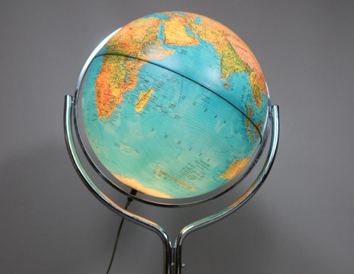 Terrestrial globe on foot