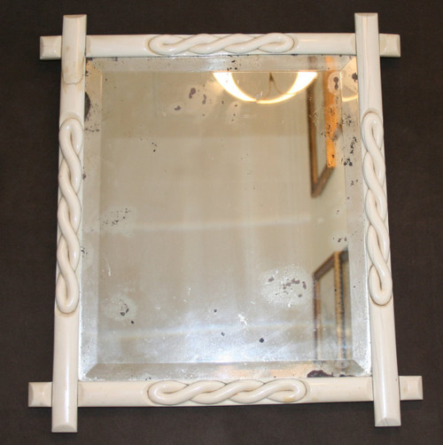 Ivory table mirror, 19th century