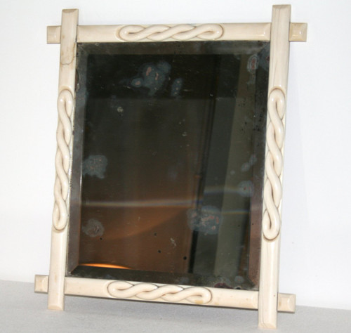 Ivory table mirror, 19th century