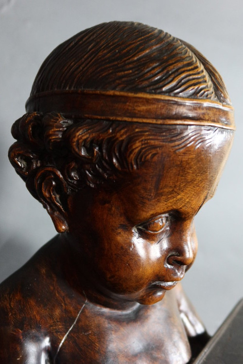 Scultura "Bambino servitore" del XIX secolo