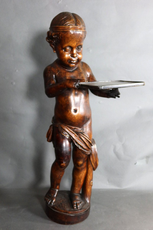 Scultura "Bambino servitore" del XIX secolo