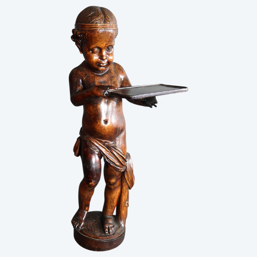 Scultura "Bambino servitore" del XIX secolo