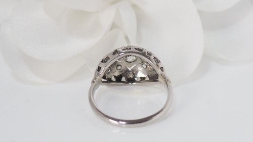 Dome Ring In White Gold And Platinum, Set With Diamonds