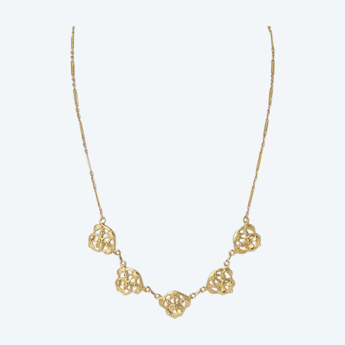 Drapery Necklace In Openwork Yellow Gold