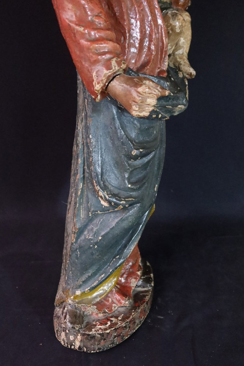 Sculpture " Vierge à l'enfant " XVIIIe siècle