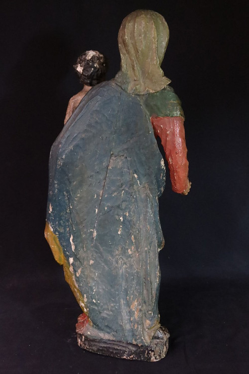 Sculpture " Vierge à l'enfant " XVIIIe siècle