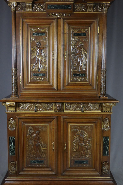 Carved walnut Renaissance buffet