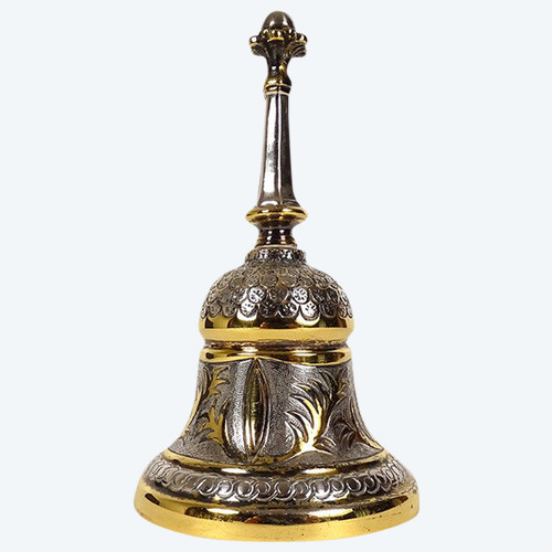 Clochette de Table en Argent Vermeil, Mexique Orfève Tane, 146,37gr XXè