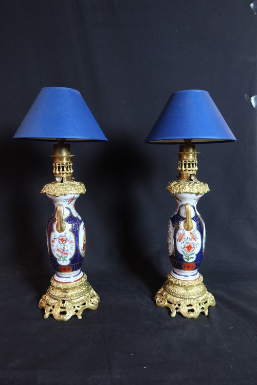 Pair Of Bayeux Porcelain Lamps 19th century