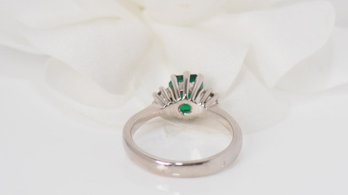 White Gold, Emerald And Diamond Ring